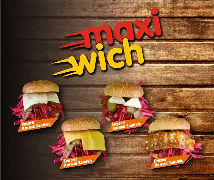 Maxi Wich kömür de sandviç hamburger çiğköfte